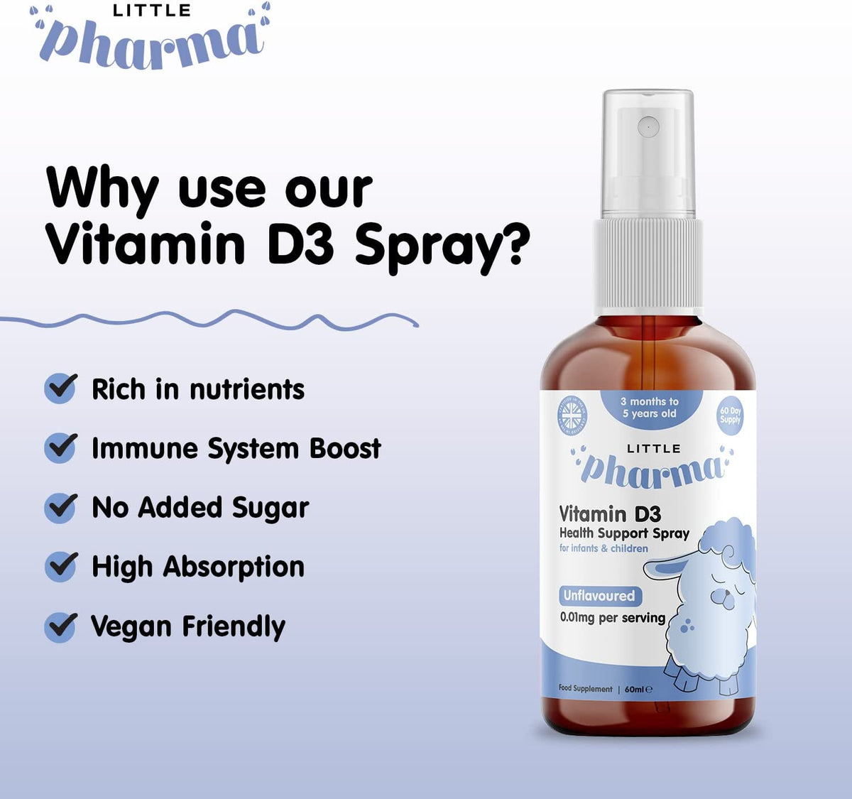 Little Pharma Children's Vitamin D Spray 60ml Wellness Factory