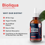 Liquid Biotin Vegan Vitamin Drops  | 60ml | 1440mg